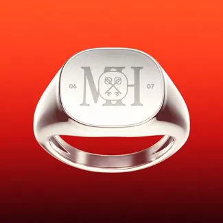 Custom engraved silver signet ring